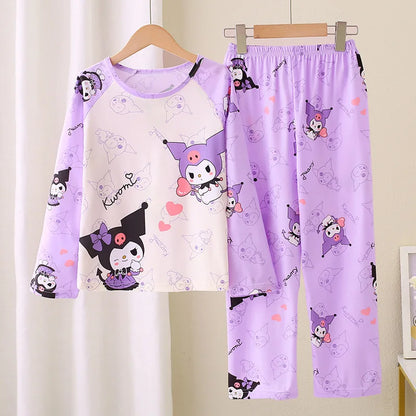 Miniso Winter Autumn Children's Pajamas Set 2025 Cute Anime Cartoon Kids Pijama Boy Girl Sleepwear Long-Sleeved Pants Loungewear