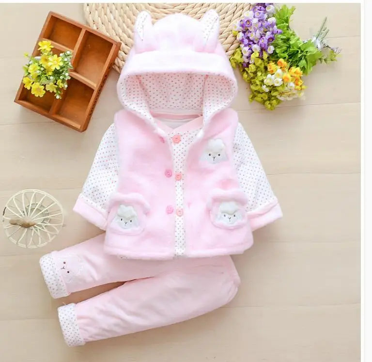 Baby girl's thin cotton three-piece suit