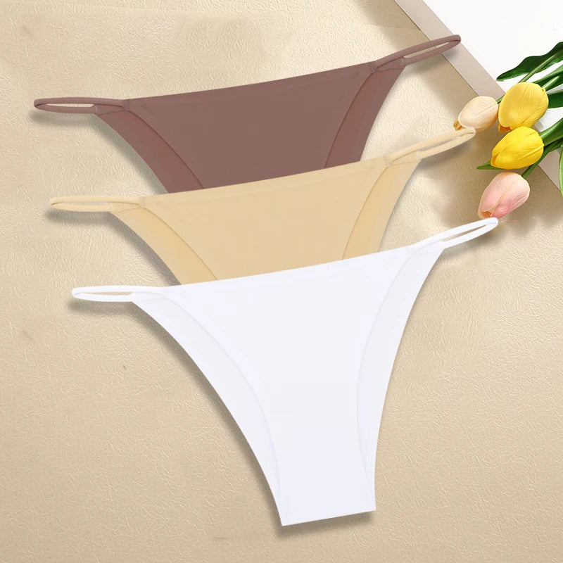 Women Seamless Panties Sexy Low Rise Briefs for Female Mluti Colors Breathable Lingerie Ice Silk No Trace Underwear Soft S-XL