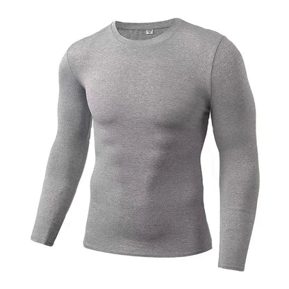 1pcs Men's Long-sleeved Thermal Underwear Male Thin Tight Fitting Fast Dry Elastic Fitness Tops Man Autumn Winter Sprots Wear