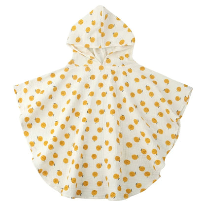 Soft Cotton Baby Hooded Towel Bath Towel for Boys Girls Bathrobe Sleepwear Children's Clothing Floral/Solid Color Infant ponchos