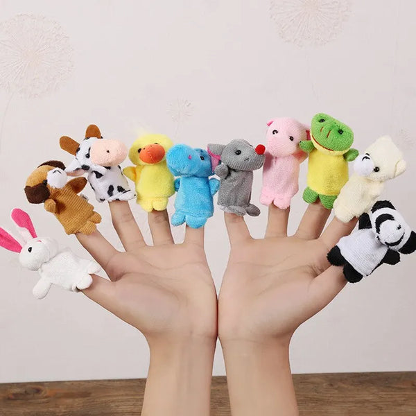 10 Pcs Cartoon Hand Doll Finger Puppet Baby Children Story Early Education Soothing Doll Plush (Toy)