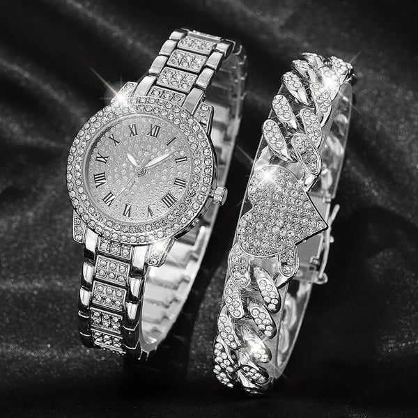 2025 Luxury Watches Women Diamond Rhinestone Fashion Elegant Wristwatch Quartz Watch Ladies Clock For Girl Relogio Feminino