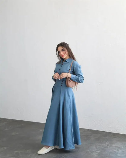 Muslim Outfits Autumn Two Piece Set Women Blouse Long Skirt Suit Ramadan Morocco Dubai Islam Casual Arabic Skirts Ensemble