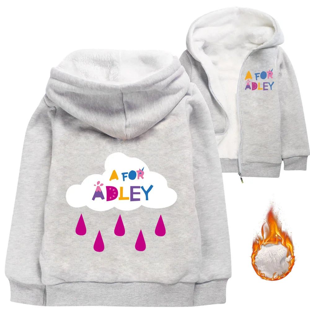 A for Adley Cartoon Boys Coat Children's Clothing for Winter Cotton Kids Parkas Little Girls Zipper Coats Toddlers Baby Jacket