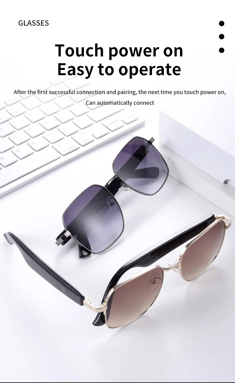 Mz02 Bluetooth Glasses Smart Glasses Music Calling Sunglasses Anti Uv400 Boys Girls Fashion Gifts 15 Minute Fast Charging