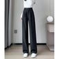 MEXZT Winter Wool Wide Leg Pants Women Streetwear High Waist Suit Straight Pants Korean Thick Black Baggy Woolen Full Trousers