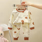 New Kids Pure Cotton Pajamas Boys Girls Cartoon Long Sleeve T-Shirt Top + Pants Baby Autumn Sleepwear Underwear Clothes Sets