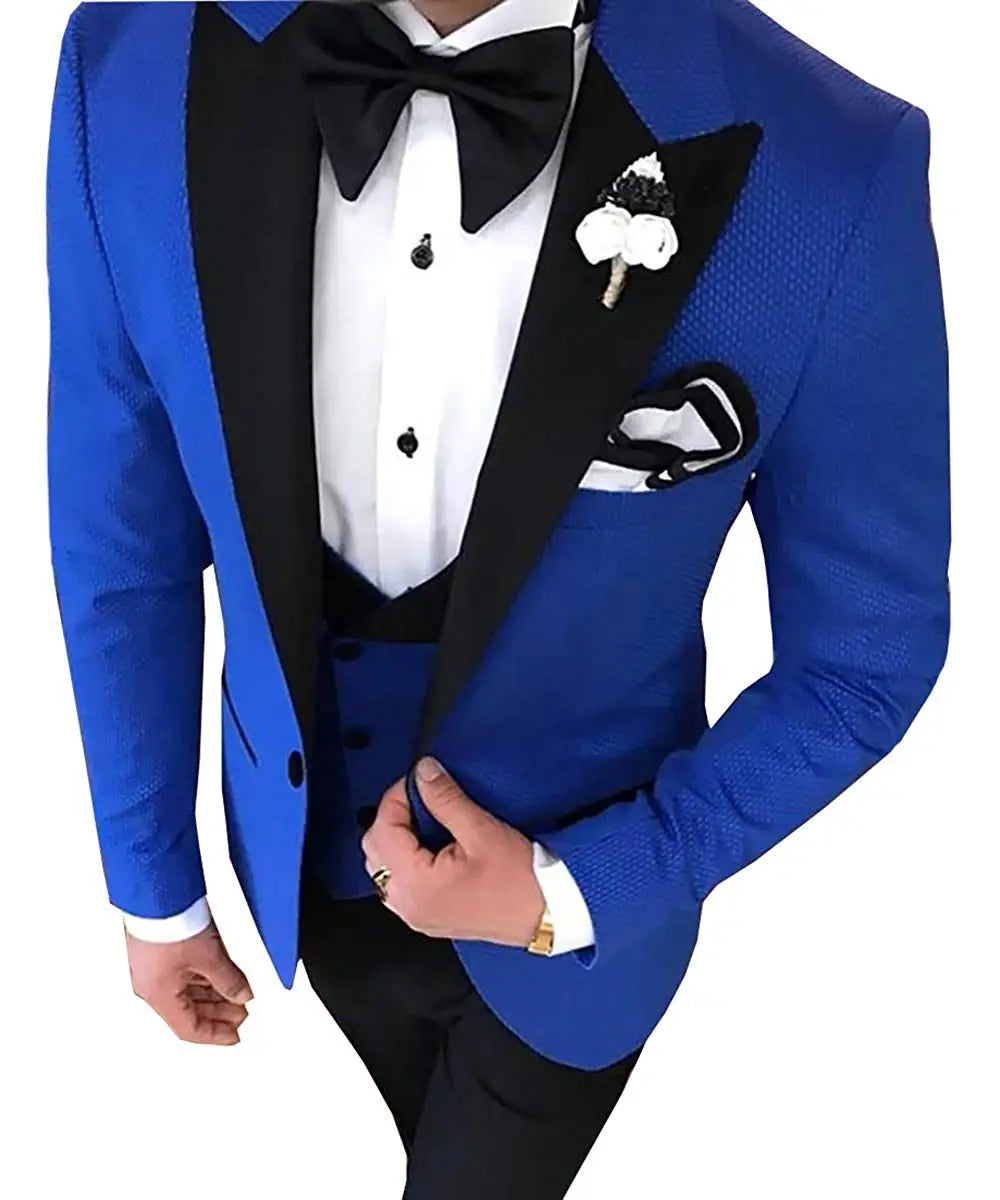 Men 3 Pieces Suits For Men Custom Made Groom Groomsmen Tuxedos Wedding Men Suit Terno Masculino(Jacket+Pant+Vest)