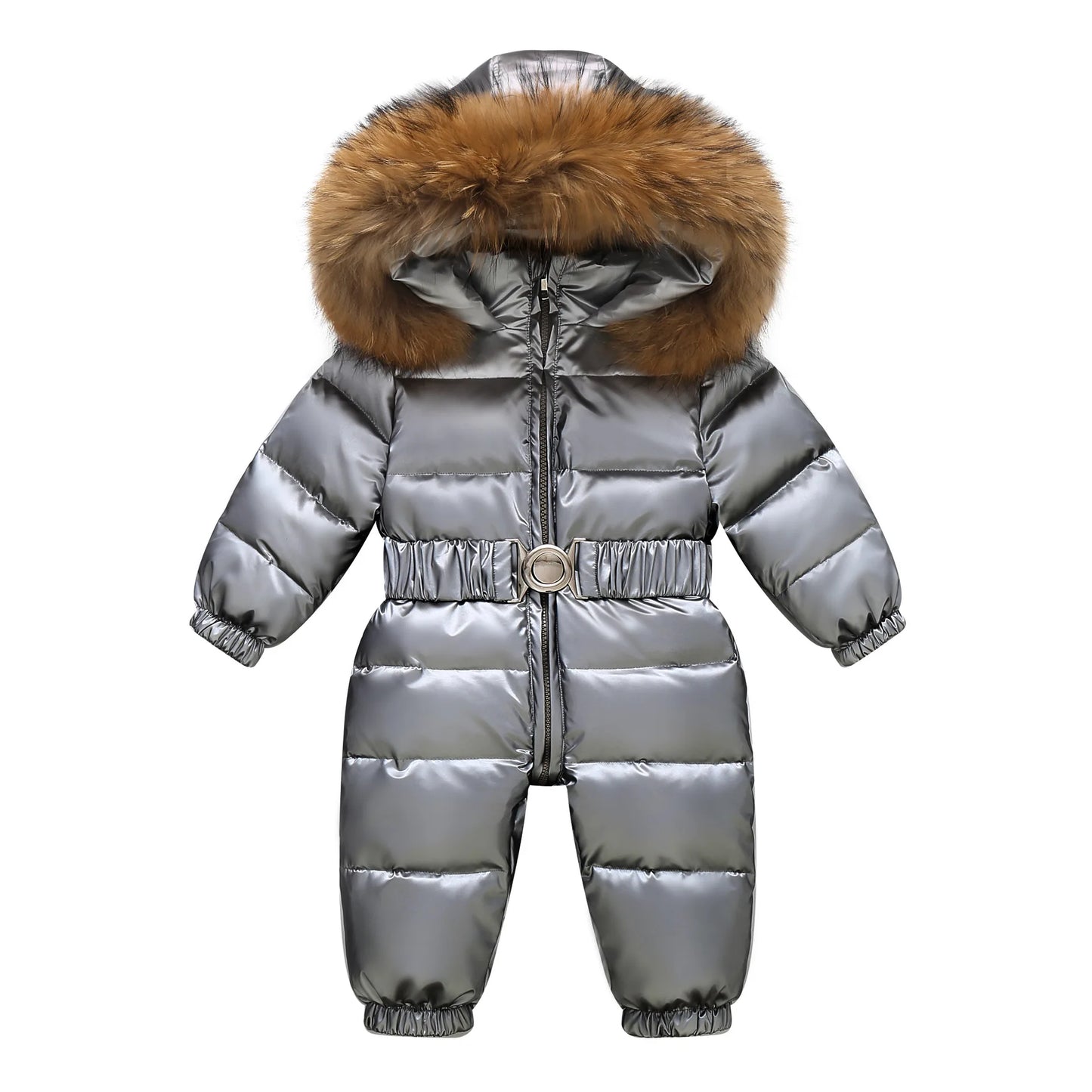 Children Winter Overalls Waterproof Hooded Girl Down Jacket Baby Boy Warm Jumpsuit Toddler Girl Faux Fur Ski Suit Kids Snowsuit