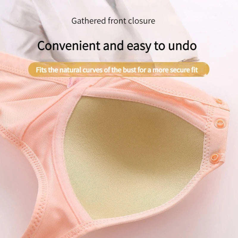 New Large Size Front Closure Mom Back Underwear Thin Section Comfortable Breathable Push Up Bra Glossy Lingerie For Women Sütyen