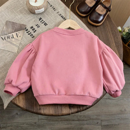 Girls T-shirts 2025 Autumn Winter Sweater for Kids 3D Love Children Sweatshirts Toddler Pullover Long Sleeve Baby Tops Outfits