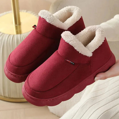 Bebealy Winter Men Shoes Winter Short Plush Men Slippers Outdoor Fur Non-slip House Shoes Casual Fuzzy Soft Cozy Men Shoes Women