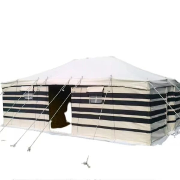 High Quality Wholesale Pakistani Made Deluxe Tent Black And White Canvas Deluxe Tent Shelter Tent For Outdoor Entertainment