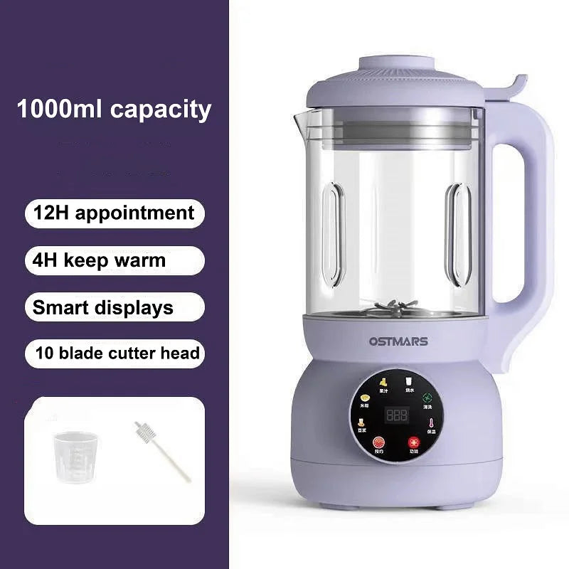 1000ml Smart Soybean Milk Machine Fully Automatic Filter-free Wall Breaker Multi-function Blender Home Juicer Kitchen Tools 800W