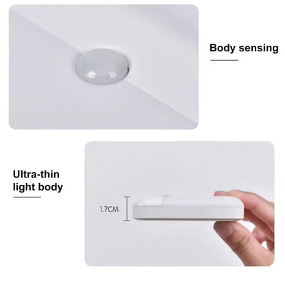 Motion Sensor Led Light Usb Charging Square Lamp for Bedroom Kitchen Stair Hallway Wardrobe Cupboard Lighting