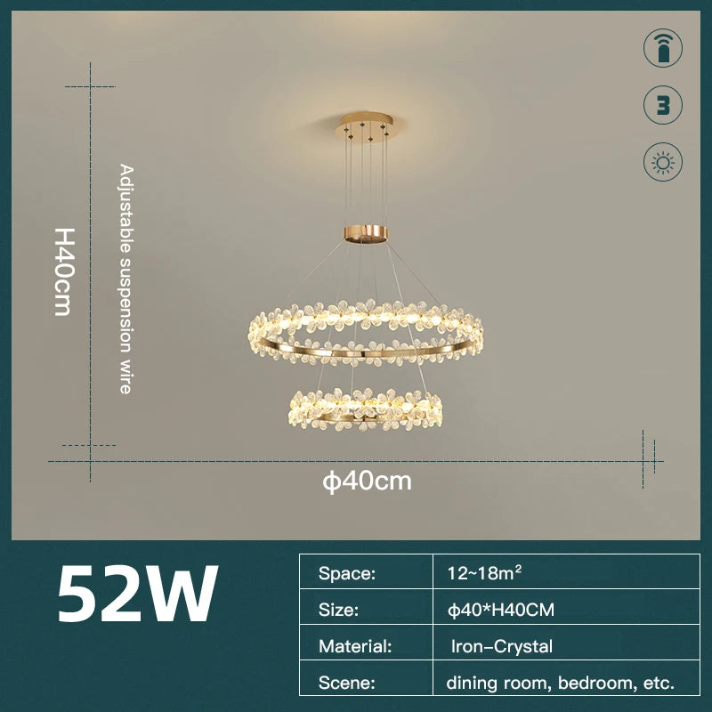 2025 Modern Crystal LED Chandeliers Lamp For Living Dining Room Home Decor Lights Bedroom Dining Table Ligthing Indoor Luminaire