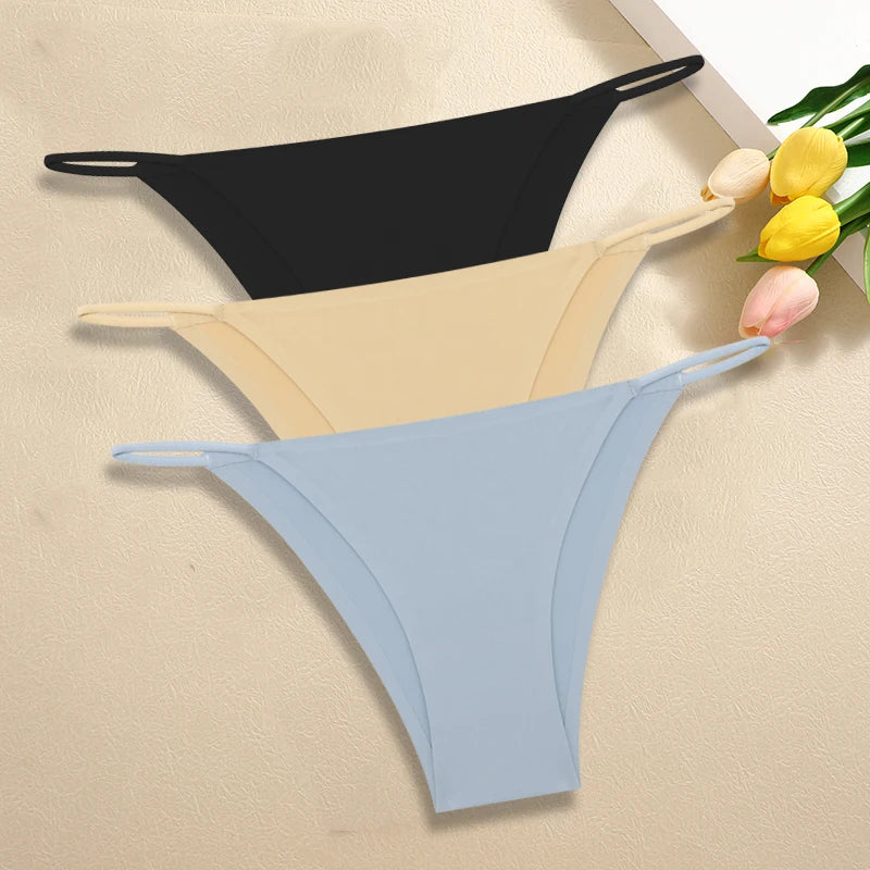 Women Seamless Panties Sexy Low Rise Briefs for Female Mluti Colors Breathable Lingerie Ice Silk No Trace Underwear Soft S-XL