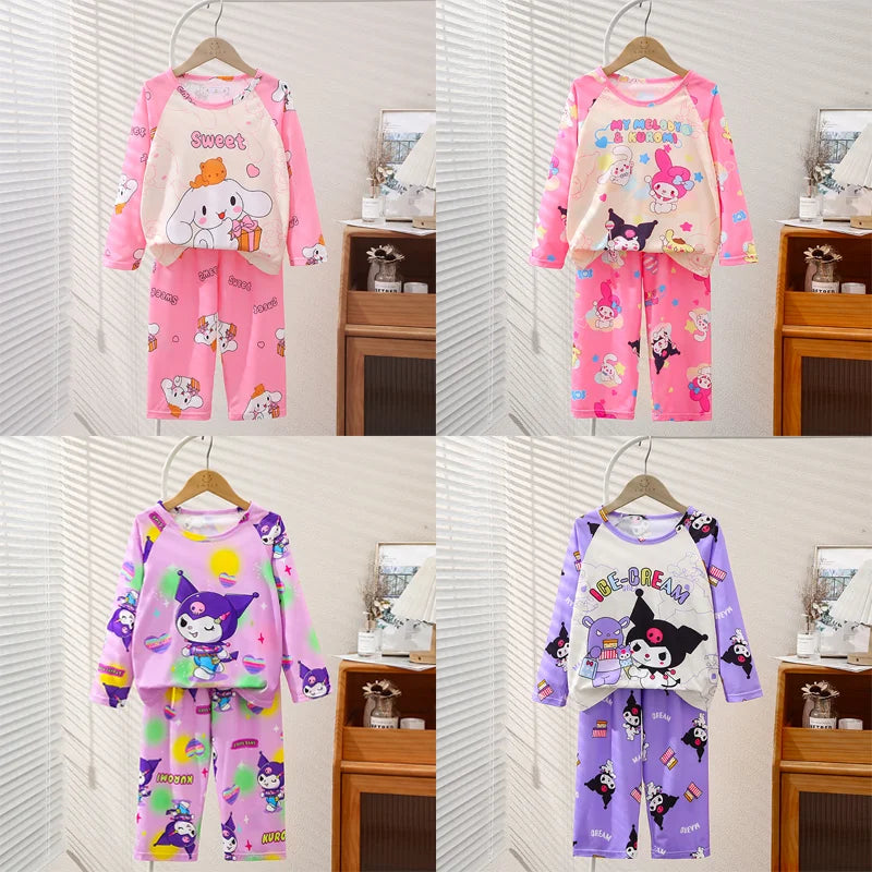 Miniso Winter Autumn Children's Pajamas Set 2025 Cute Anime Cartoon Kids Pijama Long Sleeve Sleepwear Cute Boy Girl Gifts