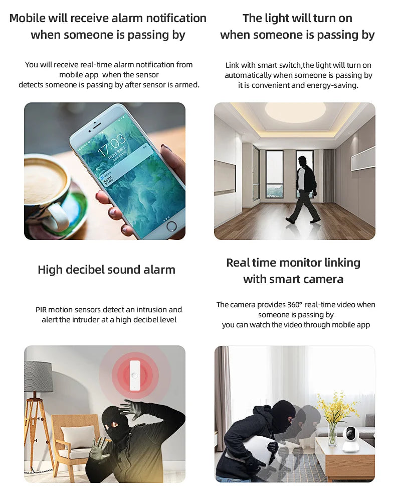 Tuya WiFi Zigbee PIR Motion Sensor Smart Home Human Body Infrared Detector Security Smart Life Works With Alexa Google Home