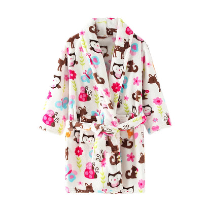 Soft Children Flannel Pajamas Autumn and Winter Pajamas for Girl Warm Kids Bathrobe Boy Sleepwear Family Matching Homewear 4-16Y