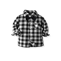 2025 Kids Boy Toddler Boys Plaid Gentleman Shirts Tops Long Sleeve Bowtie Lapel Blouse Children Costume Autumn Winter