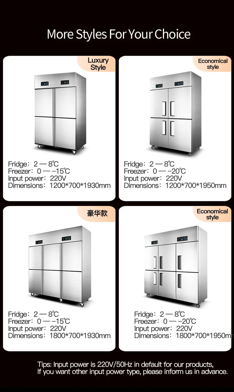 Air Cooling 4 Door Upright Commerical No Frost Upright Freezer Kitchen Upright Freezer Refrigerator Factory Price