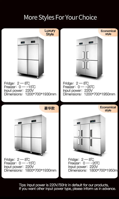 Air Cooling 4 Door Upright Commerical No Frost Upright Freezer Kitchen Upright Freezer Refrigerator Factory Price