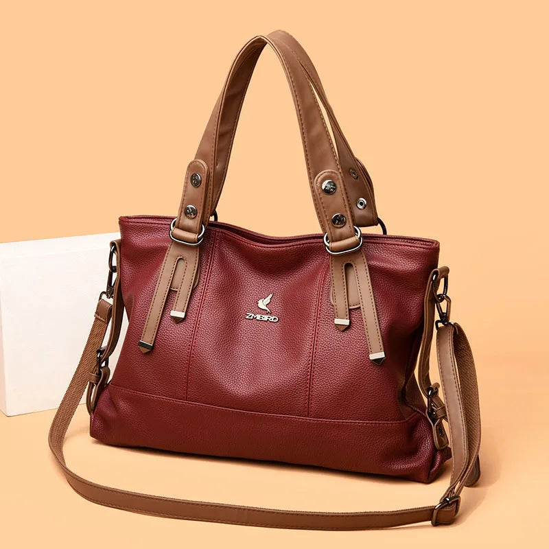 Luxury High Quality Soft Leather Handbags Designer Retro Crossbody Bags for Women Large Capacity Ladies Shoulder Messenger Bag