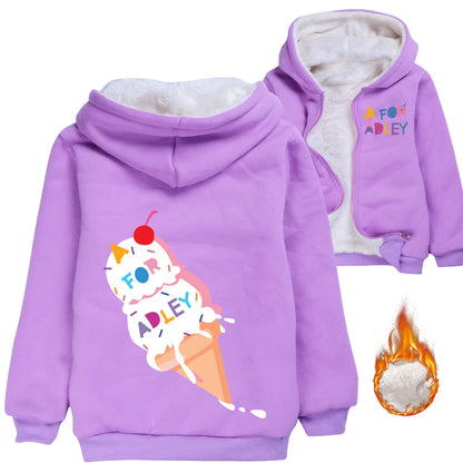 New Girls Winter Jacket Kids Parka A for Adley Hooded Thicken Warm Children Winter Jacket Girl Coat Little Girls Winter Jacket