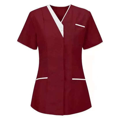 2025 New Hospital Hand Washing Clothes Tops Pure Cotton Skin Friendly Nursing Work Clothes Tops Waiter Uniform Work Clothes