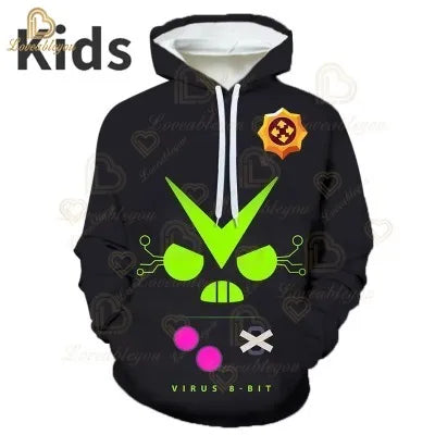 4T-16T Anime Cosplay Hoodies Sweatshirts Hoodie Kids 3D Print Costume T Shirt Short Sleeve New 2025 Cartoon Tops Tee