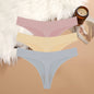 3PCS/SET Sexy G-String Underwear Breathable Female T-back Intimate Lingerie Seamless Low Waist Underpants Lady Bikini Panty S-XL