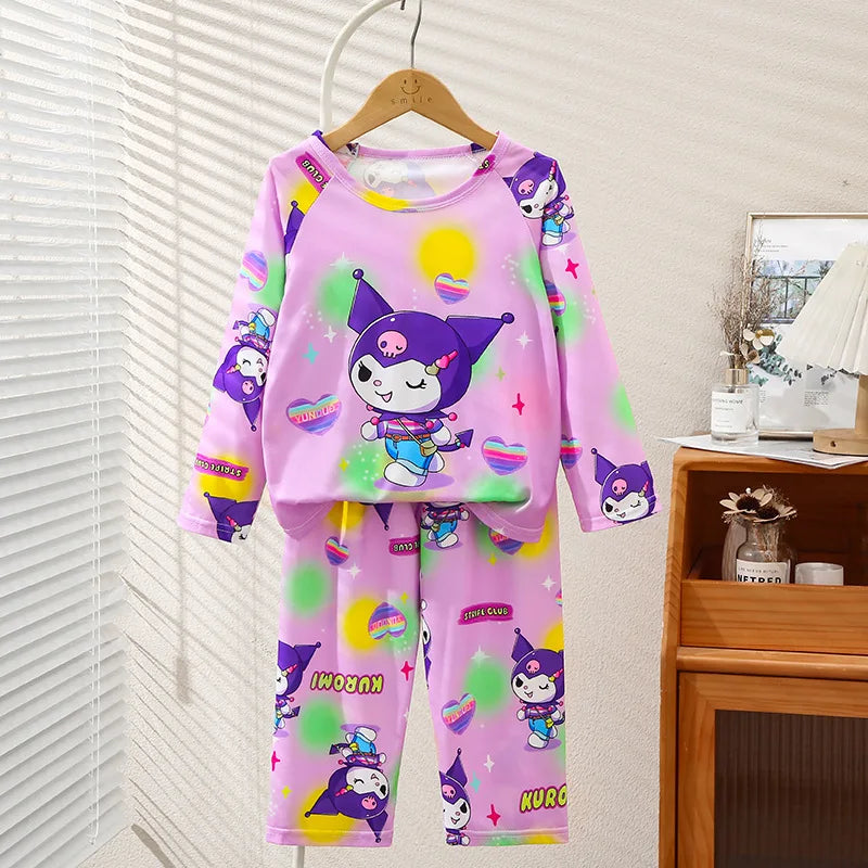 Miniso Winter Autumn Children's Pajamas Set 2025 Cute Anime Cartoon Kids Pijama Long Sleeve Sleepwear Cute Boy Girl Gifts