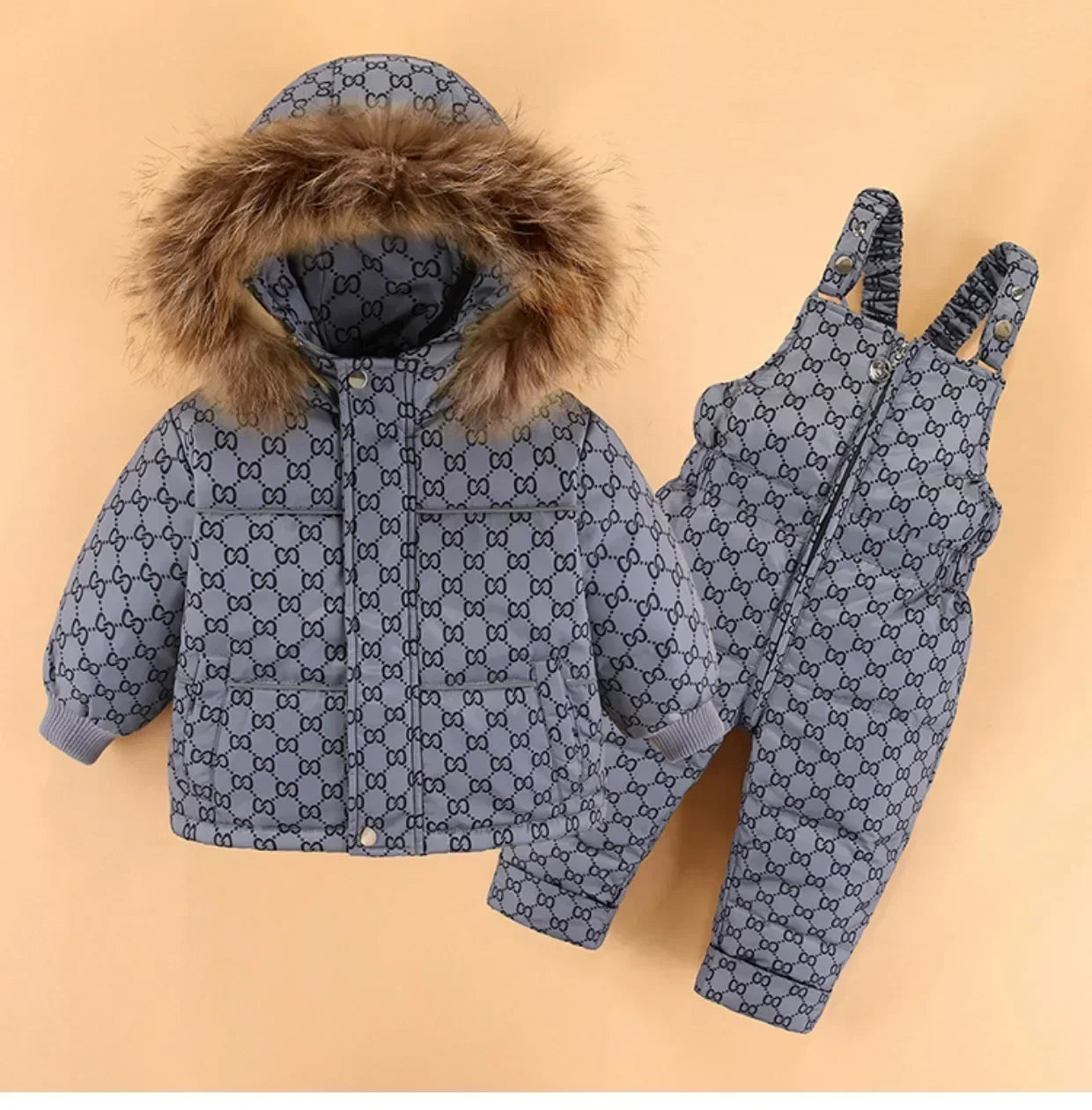 Winter Children`s Clothing Set 2Pcs Girl Down Jacket 2025 New Baby Snowsuit Clothes Overalls for kids Toddler Jumpsuit Coat 1-4Y