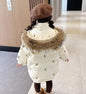 Kids Winter Jacket For Girls Little Bear Cartoon Thicken Children Embroidery Coat Baby Hooded Down Outwear