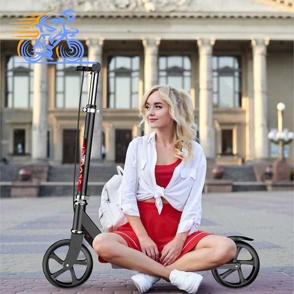 SKIG Scooter Adult Scooter Teenager Big Wheel Two Wheel 2 Wheel Foldable Urban Adult Hand Brake Mobility Camping Scoter Cocuk