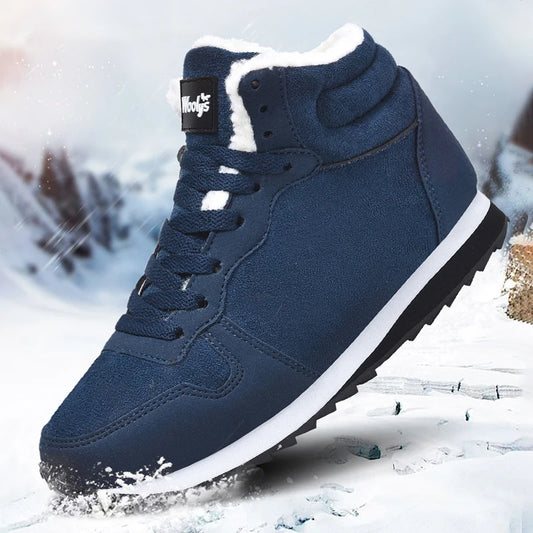 Winter Men Boots Casual Warm Ankle Boots Shoes for Man Sneakers Winter Plush Fur Footwear Comfortable Platform Snow Boots