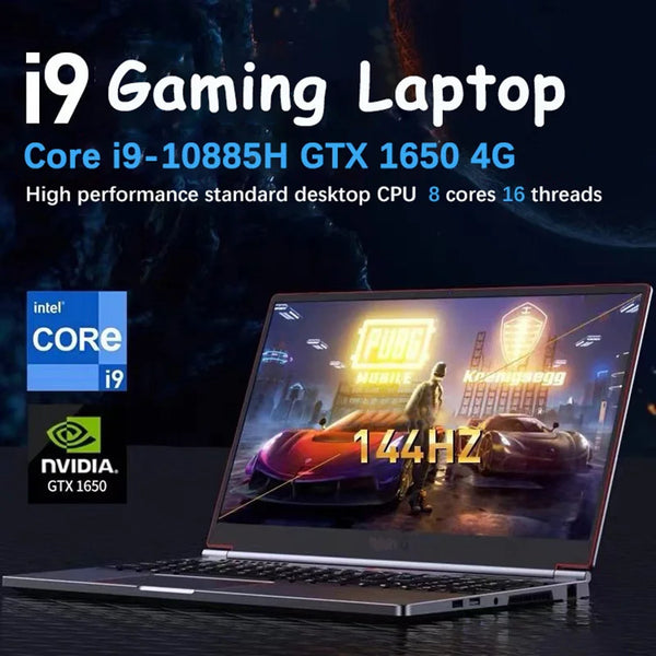 YSJMNPC Gaming Laptop Computer Intel Core i9-10885H GTX1650 4G i7-10870H 16 Inch IPS Screen 144Hz Refresh Rate RGB Keyboard