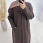 Winter Knitted Open Abaya 2 Piece Set Kimono + Sleeveless Dress Muslim Sets Warm Abayas for Women Dubai Luxury Islamic Outfits