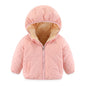 Baby Children Coats Winter Thick Jackets Girls Boys Solid Color Warm Plush Thicken Outerwear Hooded Jacket Cardigan Kids Clothes