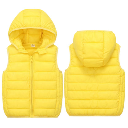 Girls Puffy Jacket Size 14 Child Kids Toddler Baby Boys Girls Sleeveless Winter Solid Coats Hooded Jacket Vest Outer Outwear