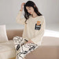 M-5XL Big Size Autumn Spring Pajamas Set for Women Kawaii Printing Sleepwear for Girl Fashion Long Sleeve O-neck Woman's Pijamas