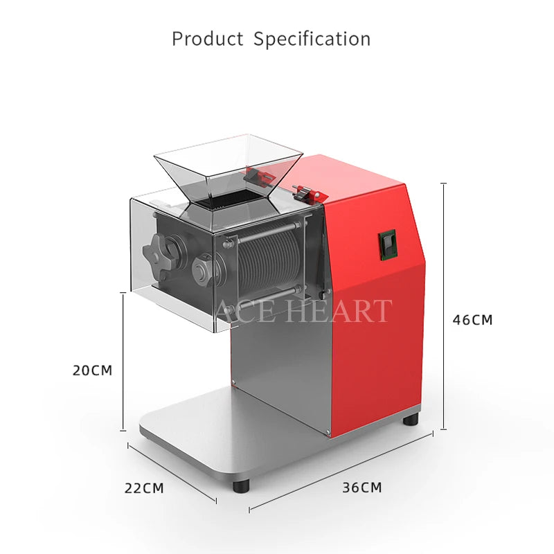 850W Commercial Home Meat Slicer Automatic Shred Slicer Dicing Machine Electric Multi Function Red Meat Grinder