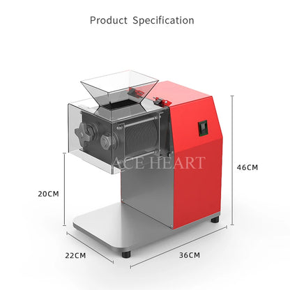 850W Commercial Home Meat Slicer Automatic Shred Slicer Dicing Machine Electric Multi Function Red Meat Grinder