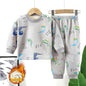 New 2025 Autumn Winter Kids Thicken Warm Pajamas Baby Boys Girls Cartoon Long Sleeve Pyjamas Toddler Sleepwear Clothing Sets