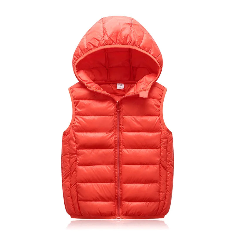 OLEKID 2025 Autumn Winter Children Vest Hooded Boy Sleeveless Jacket 2-12 Years Kid Teenage Girls Outwear Toddler Baby Waistcoat