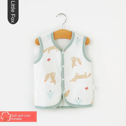 Baby Vest Spring and Autumn Thin Cotton Girls' Sweetheart Waistwear Neonatal Belly Care Boys' Horse Jacket Children's Vest