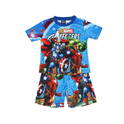 Children Pajamas Set Short Sleeve T Shirt Shorts Superhero Spiderman Costume Pyjamas Kids Boy Girls Pijamas Cartoon Baby Sleepw