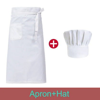 Uniform Set Cooking Apron Catering Cap Hotel Chef Pinafore Man Restaurant Kitchen Cook Work Apron Bakery Cafe Woman Waiter Hat